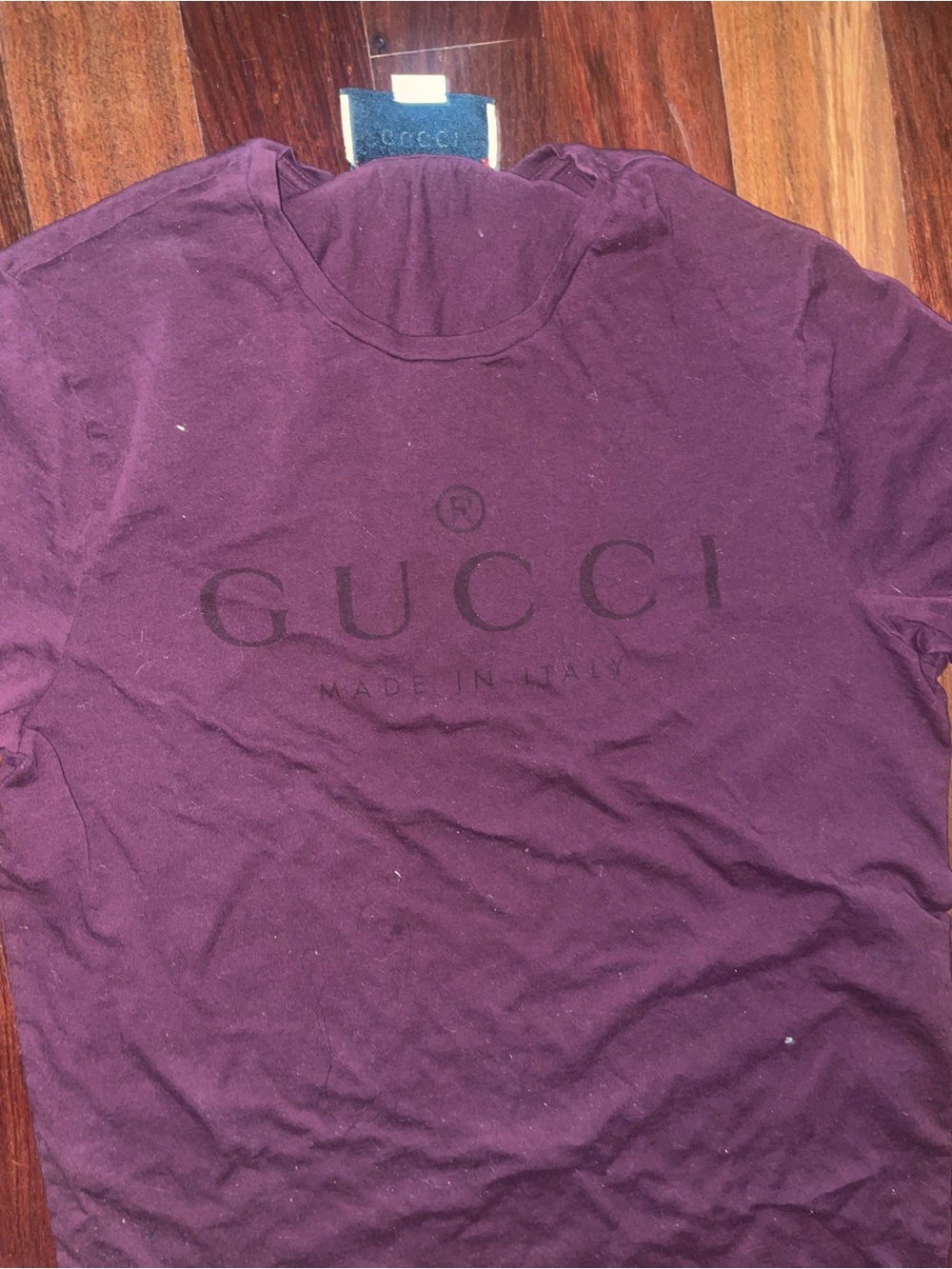 Gucci Burgundy Logo Crewneck Tee